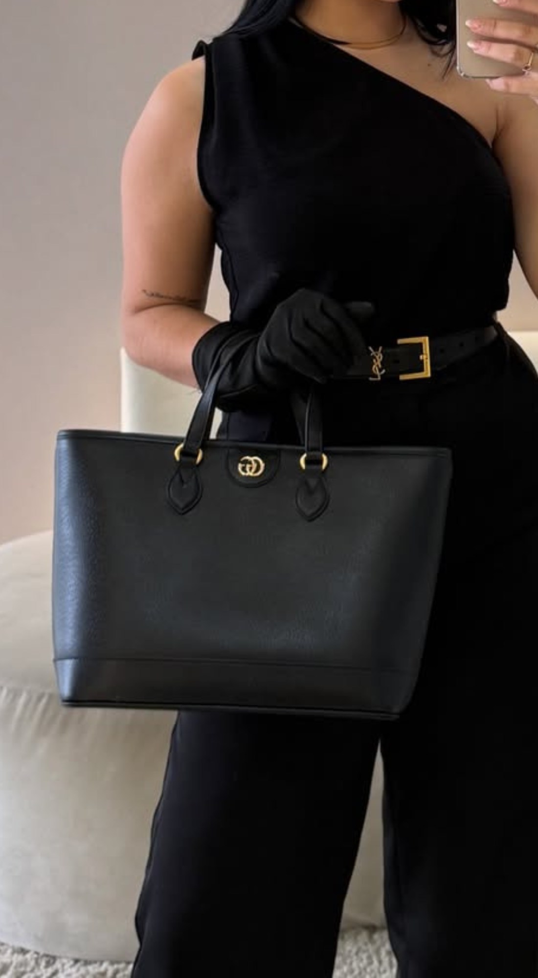 Bolsa Preta em Couro - Gucci
