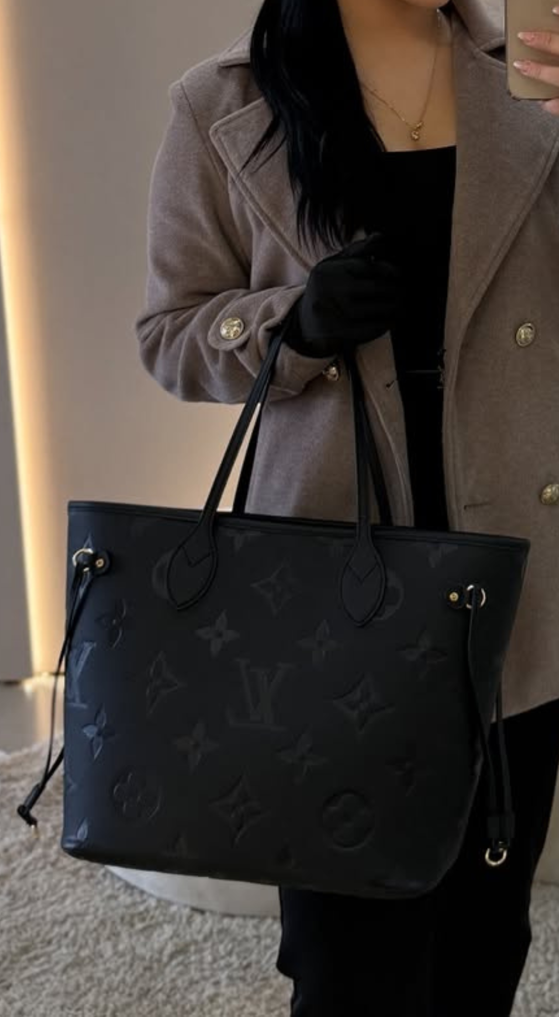 Bolsa Preta em Couro - Louis Vuitton