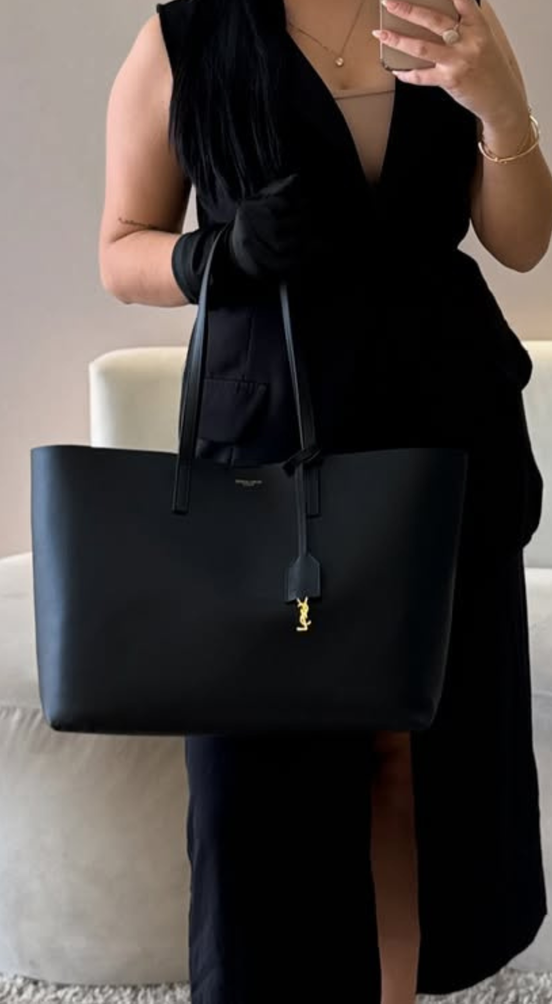 Bolsa Preta em Couro - Yves Saint Laurent