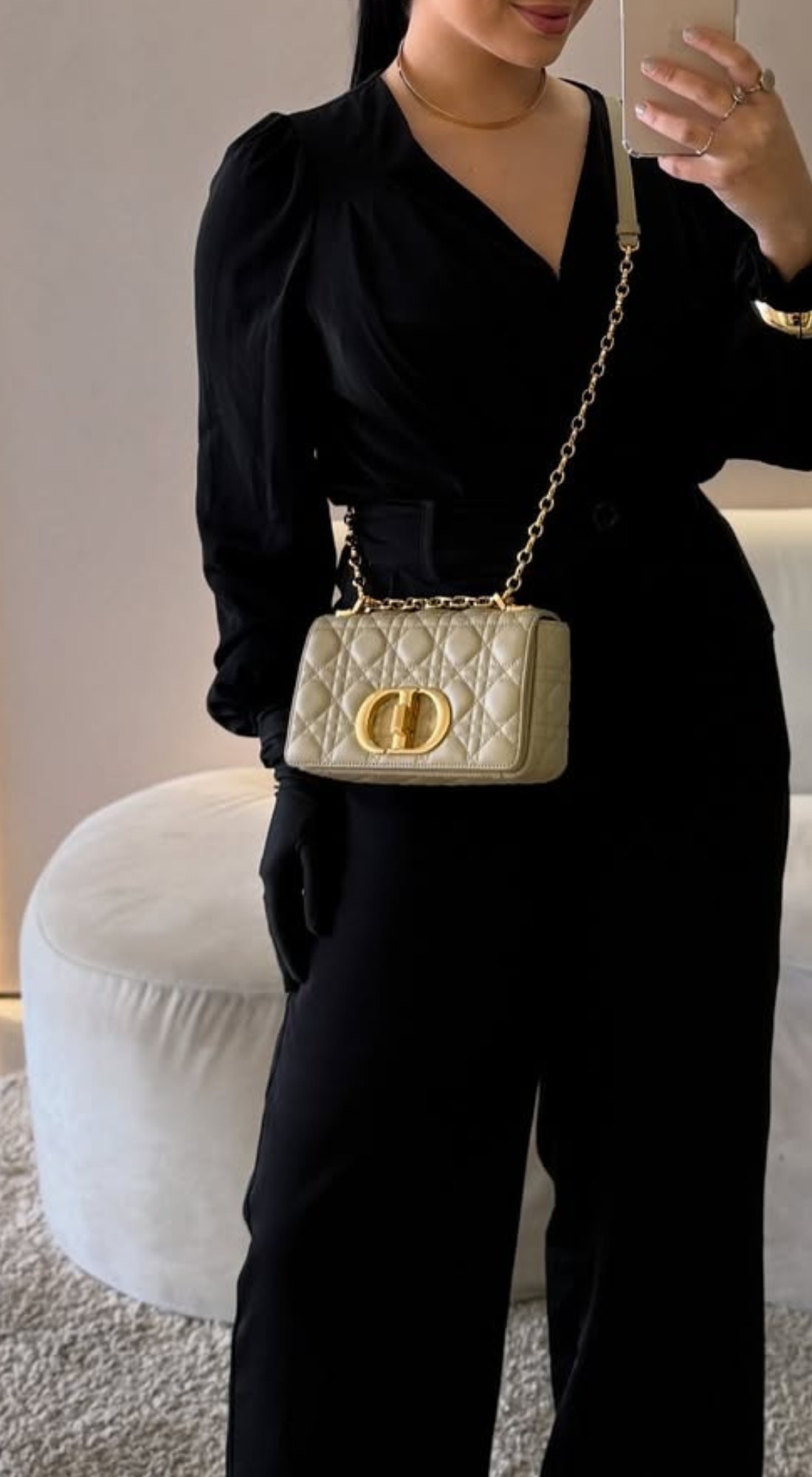 Bolsa Creme em Couro Tingido - Channel