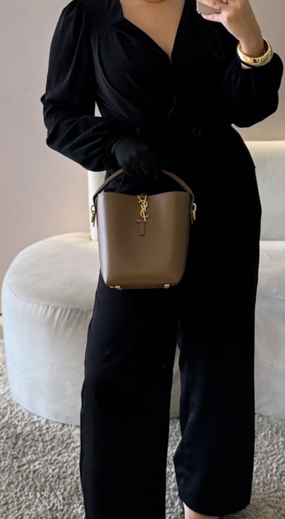 Bolsa Bege em Couro - Yves Saint Laurent