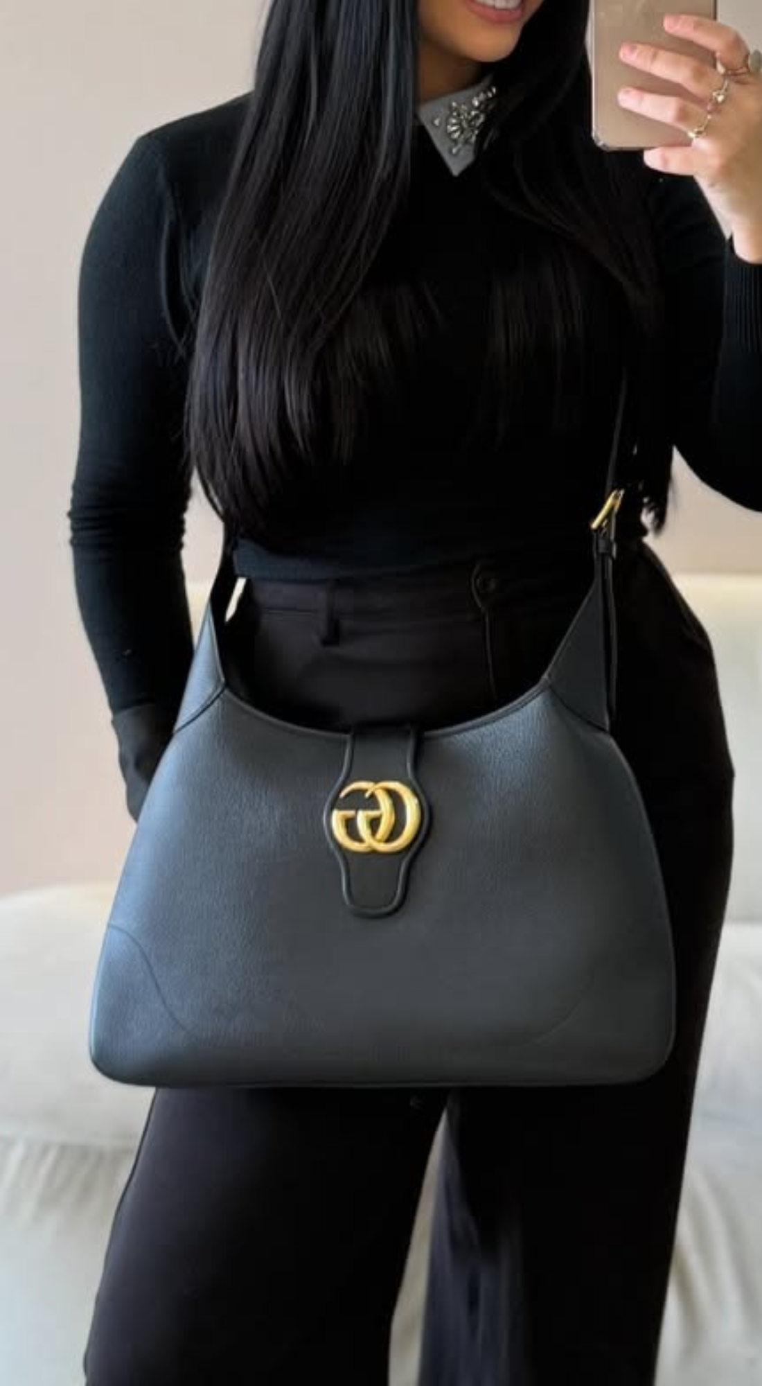 Bolsa Preta em Couro - Channel