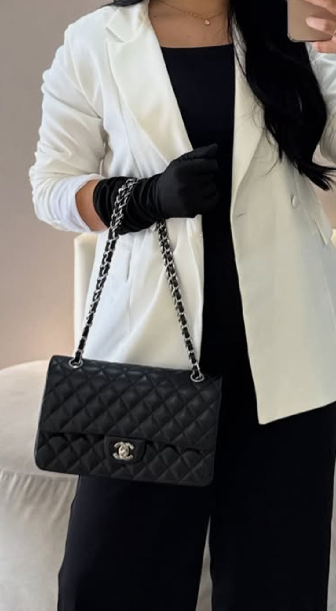 Bolsa Preta em Couro - Channel