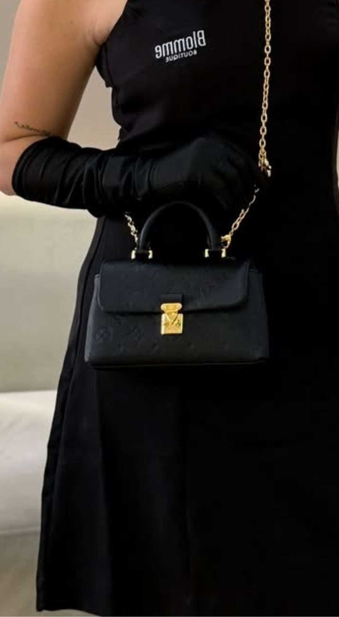Bolsa Preta em Couro - Louis Vuitton