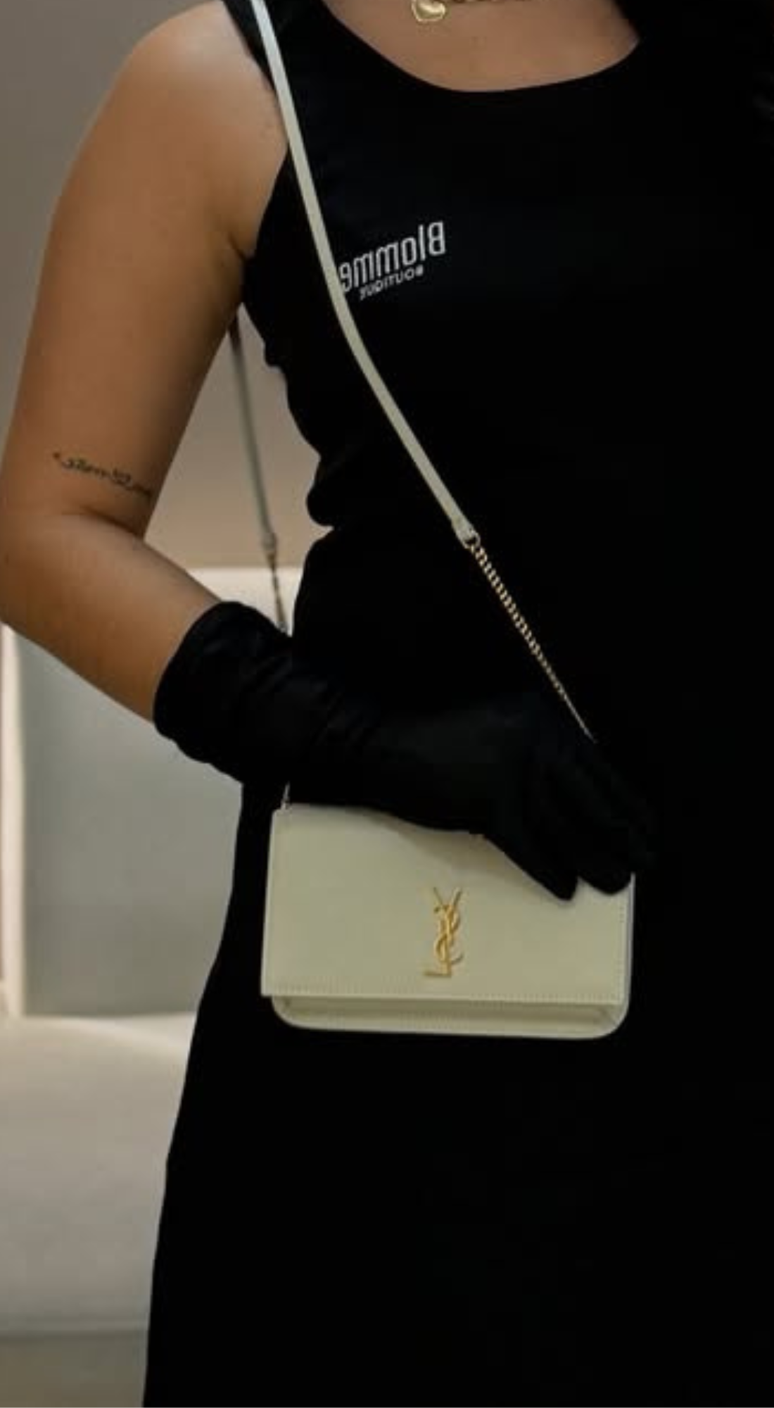 Bolsa Creme em Couro - Yves Saint Laurent