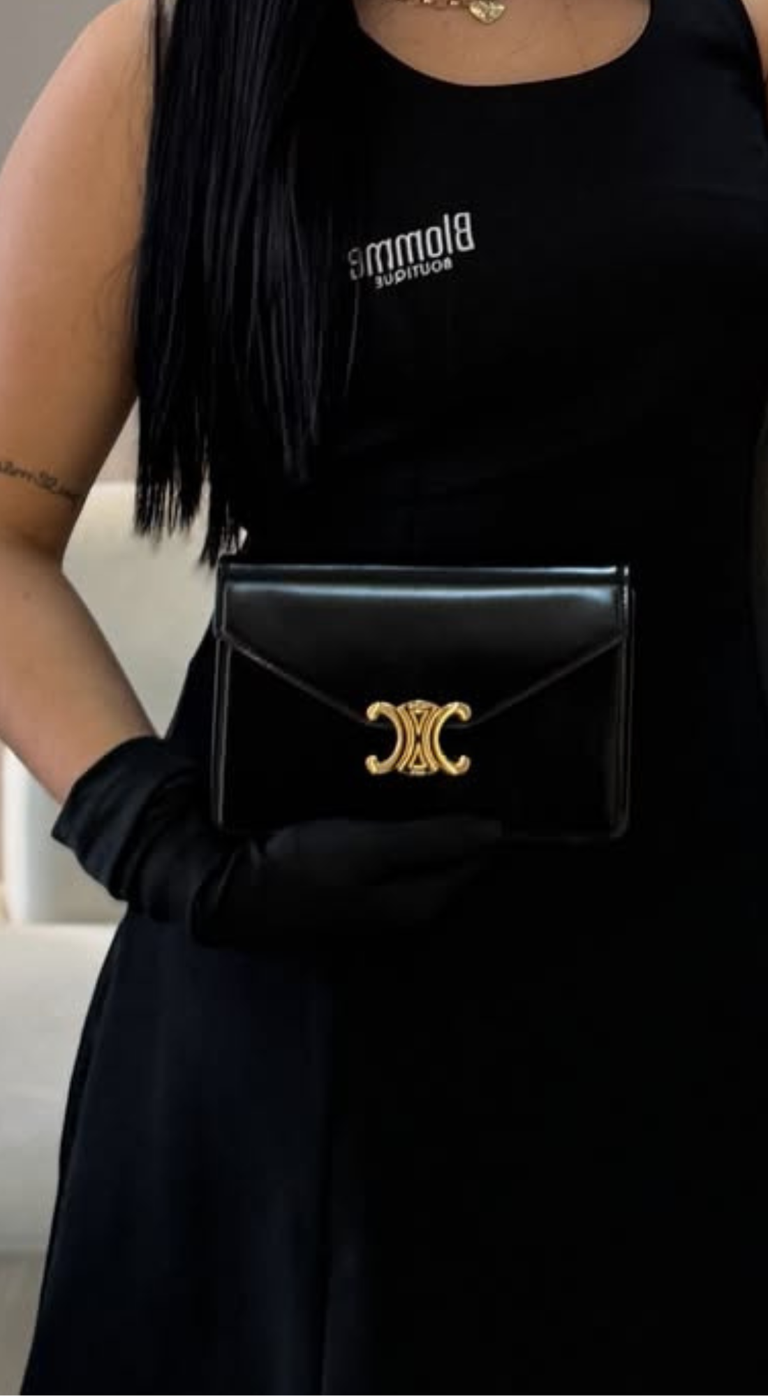Bolsa Preta em Couro - Channel